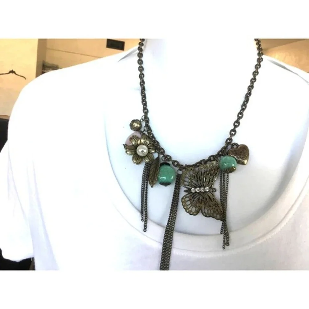 Necklace with Butterfly and Charms